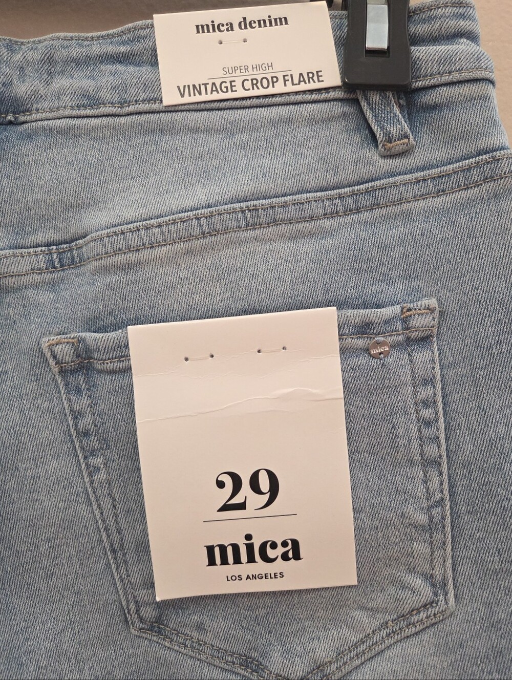 Womens Light Blue Distressed Straight Crop Jeans - Picture 8 of 9